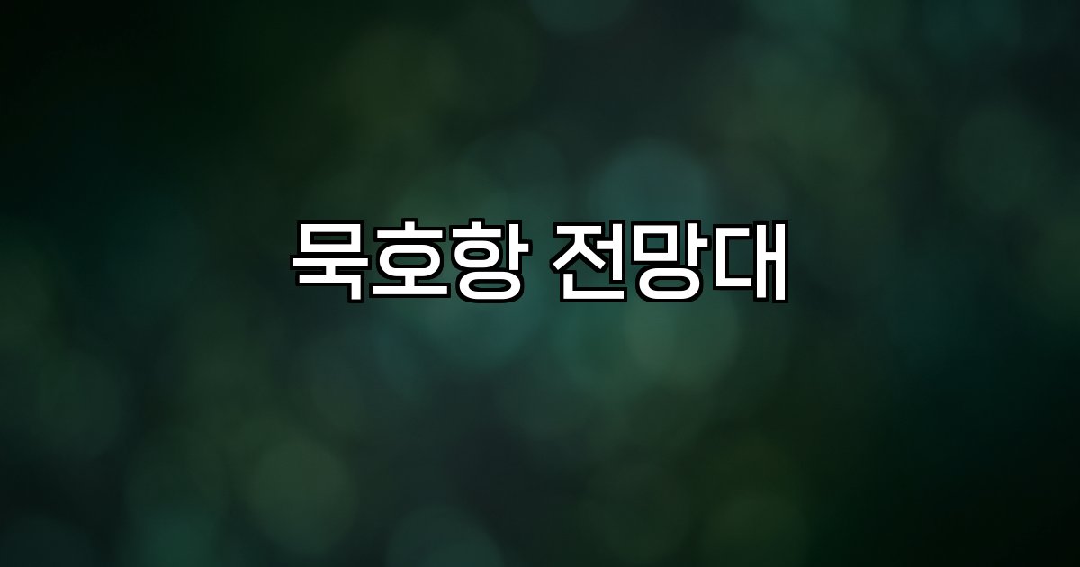 묵호항 전망대 바다 항구 일출 야경 수변공원